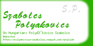 szabolcs polyakovics business card